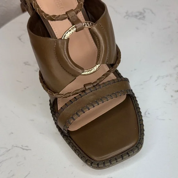 Ulla Johnson Leather Sandals Whipstitch Trim Multi Strap Ankle‎ - 40 / 9.5-10 - Picture 9 of 16